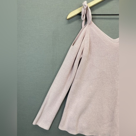 LOFT Pink Off-the-Shoulder Sweater with Knit Texture - Picture 5 of 7